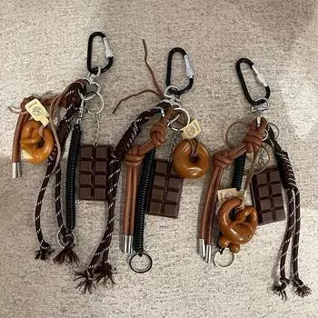 Подвеска в виде щелочного хлеба, брелок в виде веревки для скалолазания из шоколада, плетеная веревка из нейлона, подвеска в виде шоколада своими руками B1