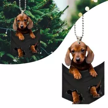 Подвеска в виде щенка для автомобиля, украшение для интерьера, подвесные мини-игрушки для щенков, простая установка, украшение в виде собаки для автомобиля, украшение в виде собаки для автомобиля