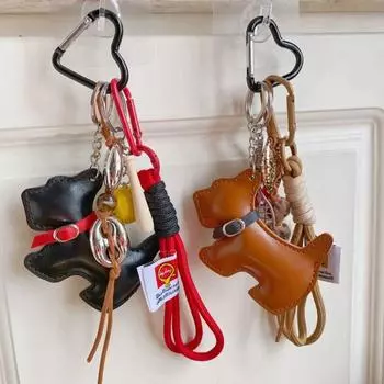 Подвеска в виде щенка из искусственной кожи с подвесками для сумки, регби, бейсбола, INS, плетеная нейлоновая веревка, подвески для сумки коричневый