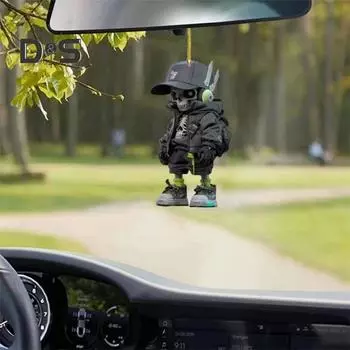 Подвеска в виде скелета, акриловая, жуткая, подвеска на зеркало заднего вида автомобиля, легкая, подвеска в виде скелета для рюкзака, брелока, телефона Skull