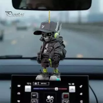 Подвеска в виде скелета, акриловая, жуткая, подвеска на зеркало заднего вида автомобиля, легкая, подвеска в виде скелета для рюкзака, брелока, телефона Skull