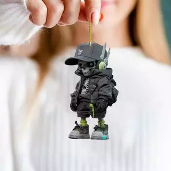 Подвеска в виде скелета, акриловая, жуткая, подвеска на зеркало заднего вида автомобиля, легкая, подвеска в виде скелета для брелока-рюкзака