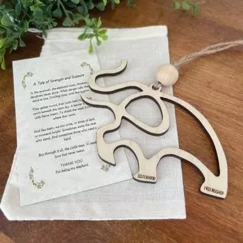 Подвеска в виде слона дружбы, деревянное украшение в виде слона сестринства, подвеска в виде слона дружбы сестринства с картой истории, подарки для женщин, сестер племени B