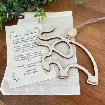 Подвеска в виде слона дружбы, деревянное украшение в виде слона сестринства, подвеска в виде слона дружбы сестринства с картой истории, подарки для женщин, сестер племени B