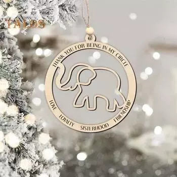 Подвеска в виде слона дружбы, подвесное украшение в виде слона из дерева, символ дружбы, украшение в виде слона, подарок для лучших друзей 1pc