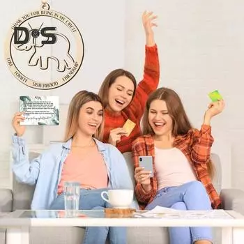 Подвеска в виде слона дружбы, подвесное украшение в виде слона из дерева, символ дружбы, украшение в виде слона, подарок для лучших друзей 1pc