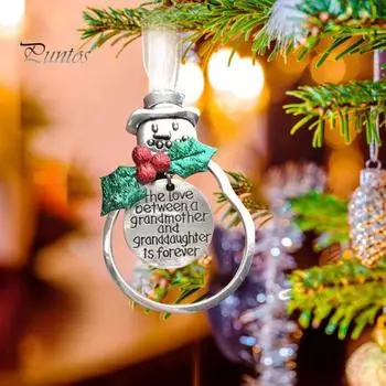 Подвеска в виде снеговика, сплав, подвесное украшение, любовь, дружба, тематическое украшение в виде снеговика с надписью-благословением, подарок для друзей, бабушек A