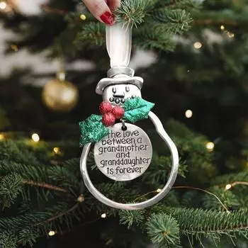 Подвеска в виде снеговика, сплав, подвесное украшение, тематика «любовь, дружба», украшение в виде снеговика с надписью «благословение», подарок