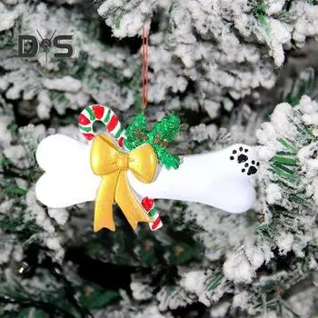 Подвеска в виде собачьей кости из смолы, рождественское украшение в виде кости, украшение на рождественскую елку для домашних собак, подарок любителю собак A