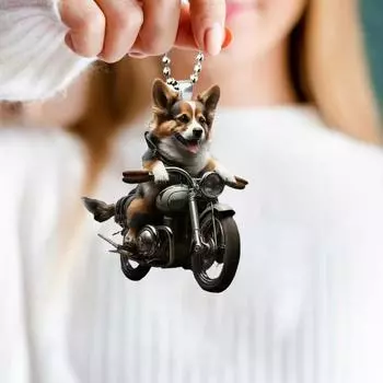 Подвеска в виде собаки для верховой езды, акриловый щенок, автомобильное зеркало заднего вида, подвесное украшение, легкая забавная подвеска в виде собаки для брелоков, рюкзаков, мобильных телефонов Dog