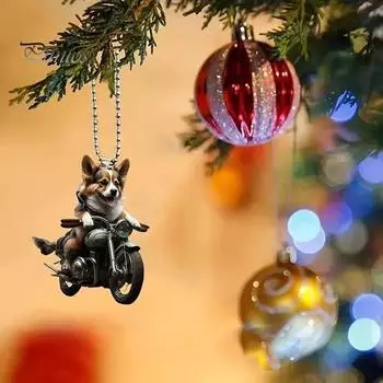 Подвеска в виде собаки для верховой езды, акриловый щенок, автомобильное зеркало заднего вида, подвесное украшение, легкая забавная подвеска в виде собаки для брелоков, рюкзаков, мобильных телефонов Dog