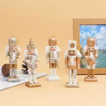 Подвеска в виде солдата-щелкунчика 12 см, разноцветные расписные подвесные украшения в виде солдата, кукольные фигурки-щелкунчика для домашнего декора