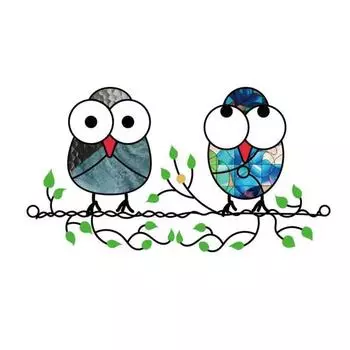 Подвеска в виде совы Красочный кулон в виде совы, украшение для сада (Материал ПК/с цепочкой) (Двусторонняя печать)