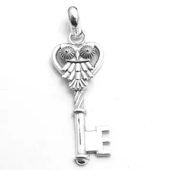 Подвеска в виде совы, Серебряные украшения, Подвеска в виде ключа, Серебряные украшения, Подарки для нее, Подвеска ручной работы