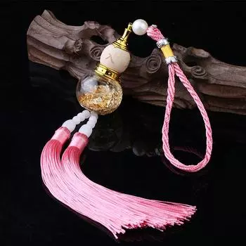 Подвеска в виде стеклянной бутылки автомобиля, тыква с золотым дном и двойным шипом, аксессуары для салона автомобиля, подвеска для автомобиля розовый