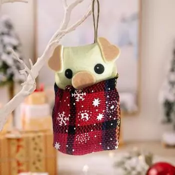 Подвеска в виде свиньи в одеяле, деревянное рождественское украшение, подвесное украшение ручной работы в виде свиньи для подарка на вечеринку в честь тайного Санты A