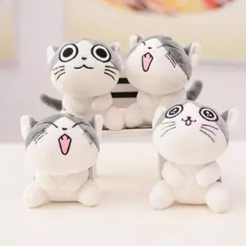 Подвеска в виде сырного кота, плюшевая игрушка, кукла, милая кошка, мини-кукла, школьный рюкзак, брелок, подвесное украшение 12cm