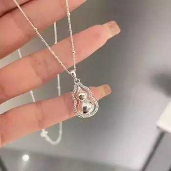 Подвеска в виде тыквы Comes and Goes Серебряное ожерелье Женское универсальное темперированное цепочка на ключицу с каплями воды