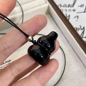 Подвеска в виде тыквы из натурального камня - Простое колье-свитер для женщин