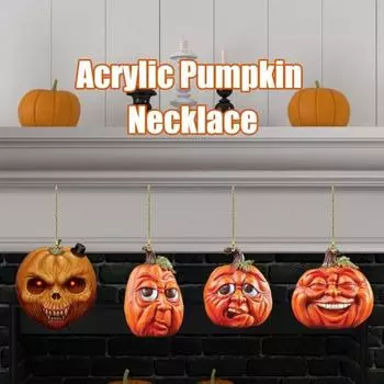 Подвеска в виде тыквы на Хэллоуин, акриловая тыквенная голова, подвесное украшение для вечеринки, зеркало заднего вида автомобиля B