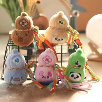 Подвеска в виде тыквы, плюшевый брелок для девочек и мальчиков, рюкзак, автомобильный кошелек, аксессуары, украшение в виде тыквы с колокольчиком, кукла-подвеска зелёный