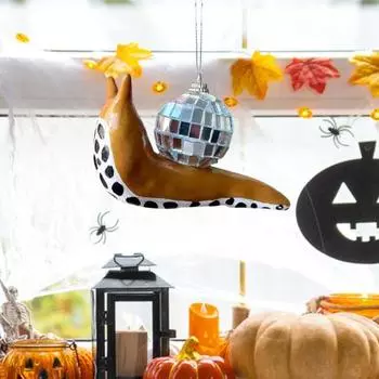 Подвеска в виде улитки из смолы с отражающим диско-шаром, блестящая подвесная диско-улитка для автомобиля, рождественской елки, Deor фиолетовый