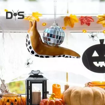 Подвеска в виде улитки из смолы с отражающим диско-шаром, блестящая подвесная диско-улитка для автомобиля, рождественской елки, Deor фиолетовый