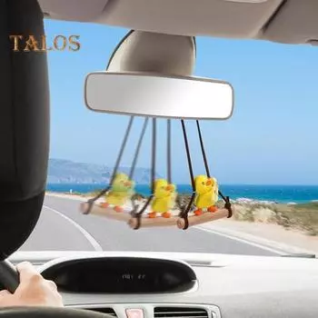 Подвеска в виде утки для автомобиля, симпатичное украшение для зеркала заднего вида, крутая качающаяся утка, многофункциональная сумка, талисман для дома и сада, подарки жёлтый