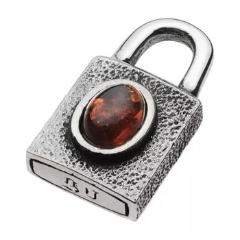 Подвеска в виде замка из янтаря fp0606 [Figmart] [Серебряный аксессуар]