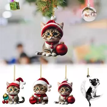 Подвеска в виде животных на елку, рождественские акриловые украшения, праздничный декор для дома One Size