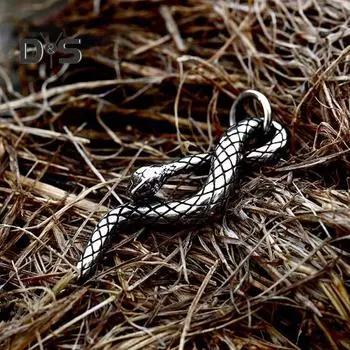 Подвеска в виде змеи из нержавеющей стали, винтажное ожерелье в виде змеи, нержавеющая спиральная подвеска в виде змеи для готического ювелирного ожерелья A