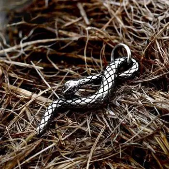 Подвеска в виде змеи из нержавеющей стали, винтажное ожерелье в виде змеи, нержавеющая спиральная подвеска в виде змеи для готического ювелирного ожерелья A