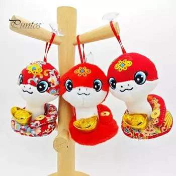 Подвеска в виде змеи на удачу, мягкая игрушка-талисман для весеннего фестиваля, декор в виде змеи по знаку зодиака, подарок на лунный Новый год 1pc A