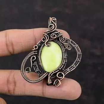 Подвеска в виде змеи, подвеска из медной проволоки, подвеска из настоящего драгоценного камня, подвеска ручной работы для женщин, подвеска из медной проволоки, ювелирное изделие в подарок для него