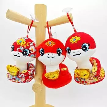 Подвеска в виде змеи Yousheng Lucky Snake, мягкая игрушка-талисман для весеннего фестиваля, декор в виде змеи со знаком зодиака, подарок на лунный Новый год 1pc A