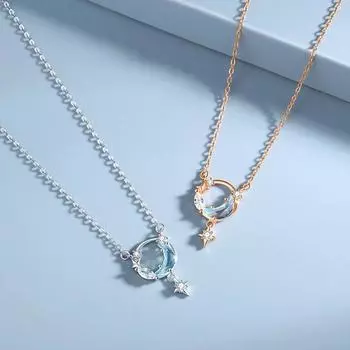 Подвеска в виде звезды и луны, женское ожерелье со стразами, элегантное роскошное регулируемое гипоаллергенное ожерелье на ключицу для девочек, модные ювелирные изделия, подарок серебряный