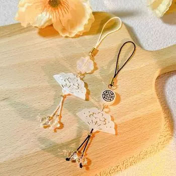 Подвеска-веер, брелок, телефонная цепочка, ремешок, ремешок, украшение для рюкзака, сумка, аксессуар, держатель для ключей от машины фиолетовый