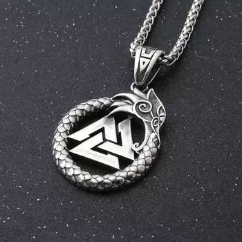 Подвеска викингов из титановой стали, литье, индивидуальный креативный дракон, треугольный символ, тотем, амулет, мужской кулон Single Pendant