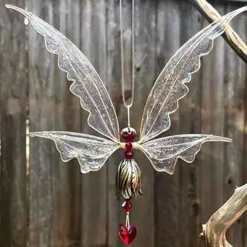 Подвеска Wind Chime Fairy Butterfly Angel Wind-bell 2 цвета для дома красный