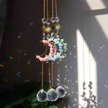 Подвеска Windchimes ручной работы, изящная, красивая, уникальная, увеличивающая жизненную силу, ловец солнца для балкона розовый