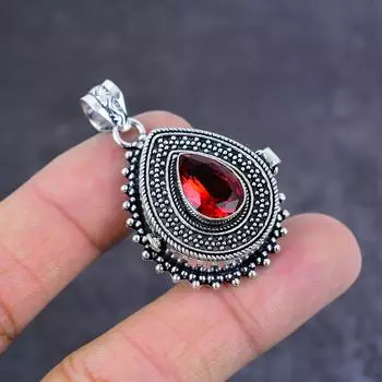 Подвеска Яд из стерлингового серебра 925 пробы ручной работы с натуральным драгоценным камнем 1,77 дюйма E0B60