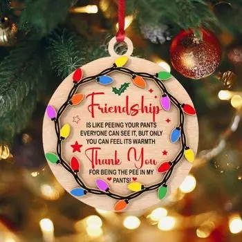 Подвеска Yousheng Friendship, деревянная подвесная елка, украшение в виде символа дружбы, подарок на день рождения, Рождество для друзей
