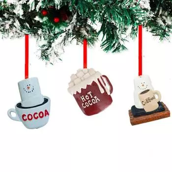 Подвеска Yousheng Hot Cocoa, кофейная чашка из смолы, рождественское украшение на елку, праздничное украшение на каминную полку для любителей кофе и какао C