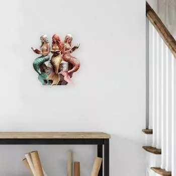 Подвеска Yousheng Mermaids 2D, плоская акриловая подвесная елка, украшение для чтения, настенный декор, дверной подвесной знак, подарок для любителей русалок 20cm