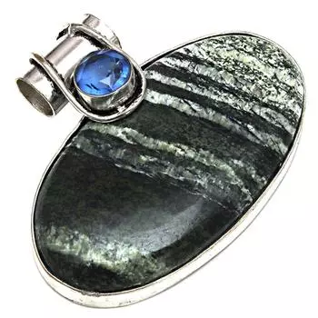 Подвеска Zebra Jasper Gemstone Подарок на День Матери Серебряное Украшение 1,5