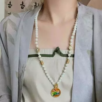 Подвеска Жемчужные бусины Ожерелья Роскошный Длинный Чокер Модный свитер Ожерелье Путешествия Style A