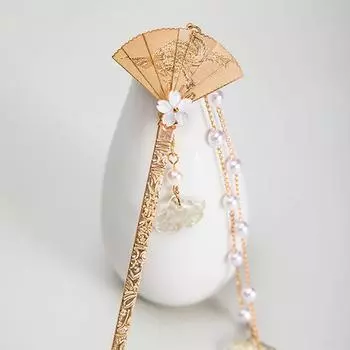 Подвеска Женские аксессуары для волос в китайском стиле Шпилька для волос Веер Кисточки Палочка для волос Инструмент для дизайна прически A