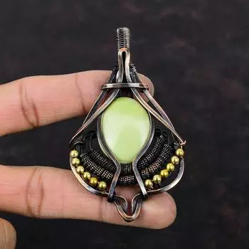 Подвеска-змеевик, медная проволока, обернутая драгоценным камнем, подвеска-змеевик из меди, ювелирные изделия ручной работы, изумительная проволока, обернутая ювелирными изделиями, подарок для него