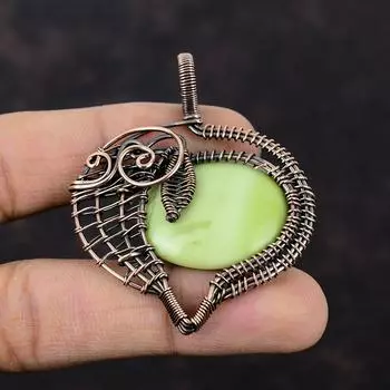 Подвеска-змеевик, обернутая медной проволокой, ювелирное украшение, подвеска из драгоценных камней, подвеска-змеевик, ручная работа, обернутая медной проволокой, свадебный подарок