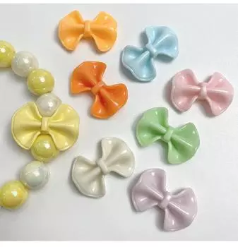 Подвески 10 шт. 23,2*31 мм акриловые ювелирные изделия кремовый бант бусины красочные карамельного цвета DIY браслет ожерелье перфорированный кулон ювелирные аксессуары розовый